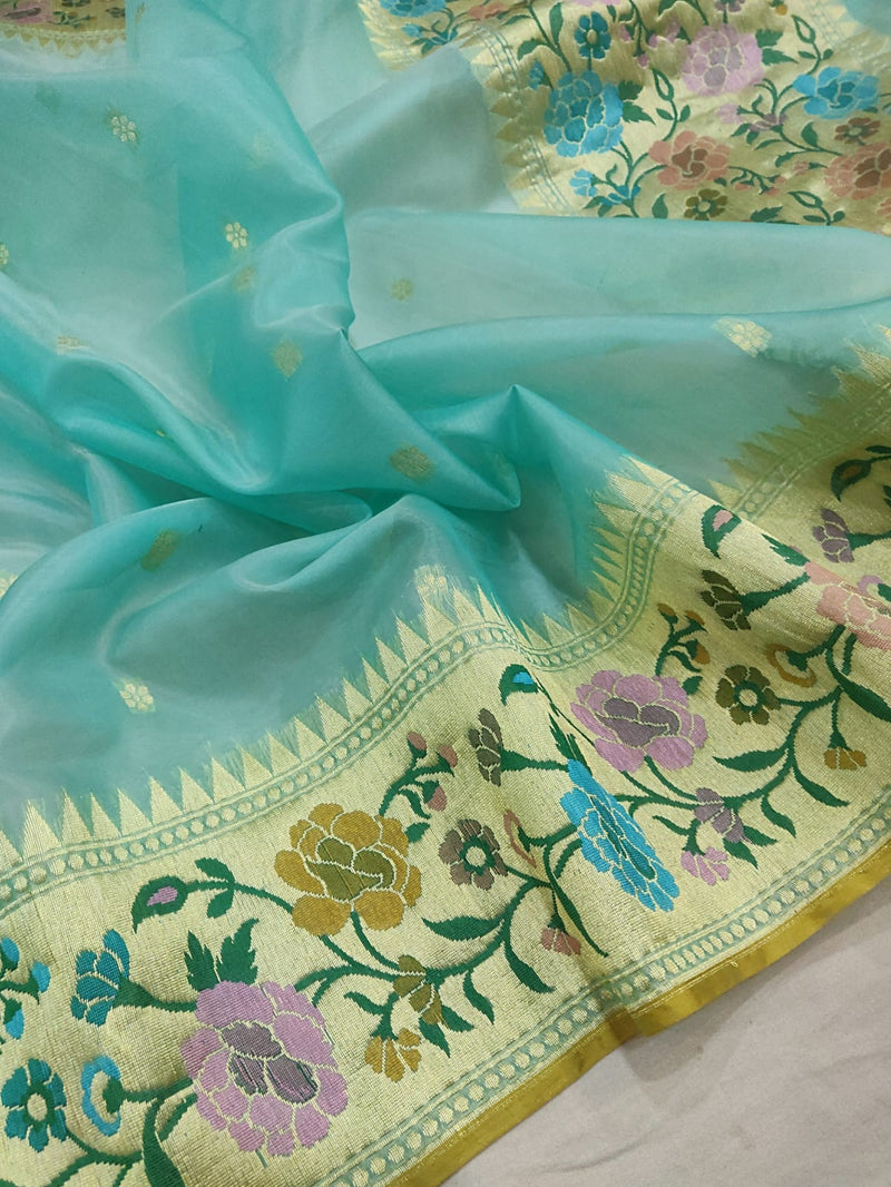 Colour Kora Silk Handwoven Banarasi Saree