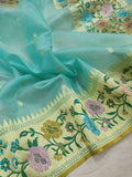 Colour Kora Silk Handwoven Banarasi Saree