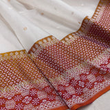 White colour pure Kora handwoven Banarasi saree