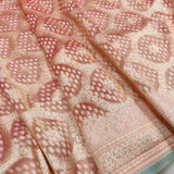 Peach Color Pure Tissue Silk Handwoven Banarasi Saree