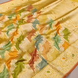 Multicolor Pure Katan Silk Handwoven Banarasi Rangkat Saree
