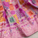 Lavender colour pure katan silk handwoven banarasi rangkat saree