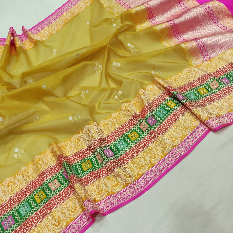Pure Kora Silk Handwoven Banarasi Saree