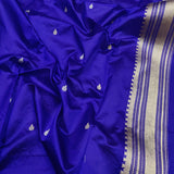 Sky blue colour Pure Kora  Handwoven Banarasi Saree