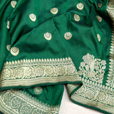 Green Katan Silk Handwoven Banarasi Saree