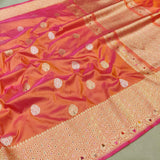 Dual Sade Pure Kora Silk Handwoven Banarasi Saree