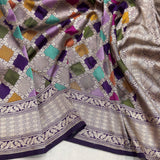 Multicolour pure katan silk Handwoven banarasi Rangkat saree