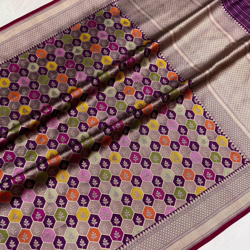 Pure katan silk Handwoven banarasi rangkat saree