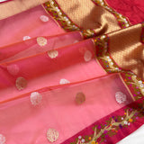 Pure Kora handwoven Banarasi saree
