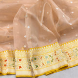 Pure Kora handwoven Banarasi saree