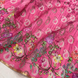 Pink colour pure kora net handwoven Banarasi saree