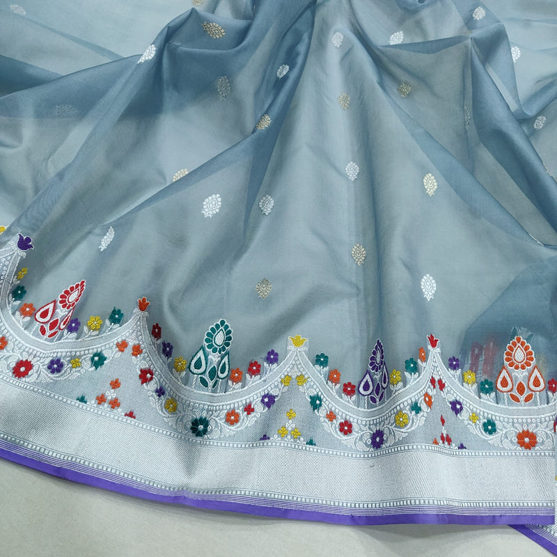 Pure Kora Silk Handwoven Banarasi Saree