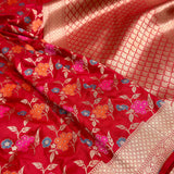 Red Color Pure Katan Silk Handwoven Banarasi Saree