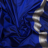 Royal blue colour pure katan silk Handwoven banarasi saree