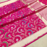 Pink Colour Pure Katan Silk Handwoven Banarasi Saree