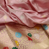 Light pink Colour Pure Katan Silk Handwoven Banarasi Saree