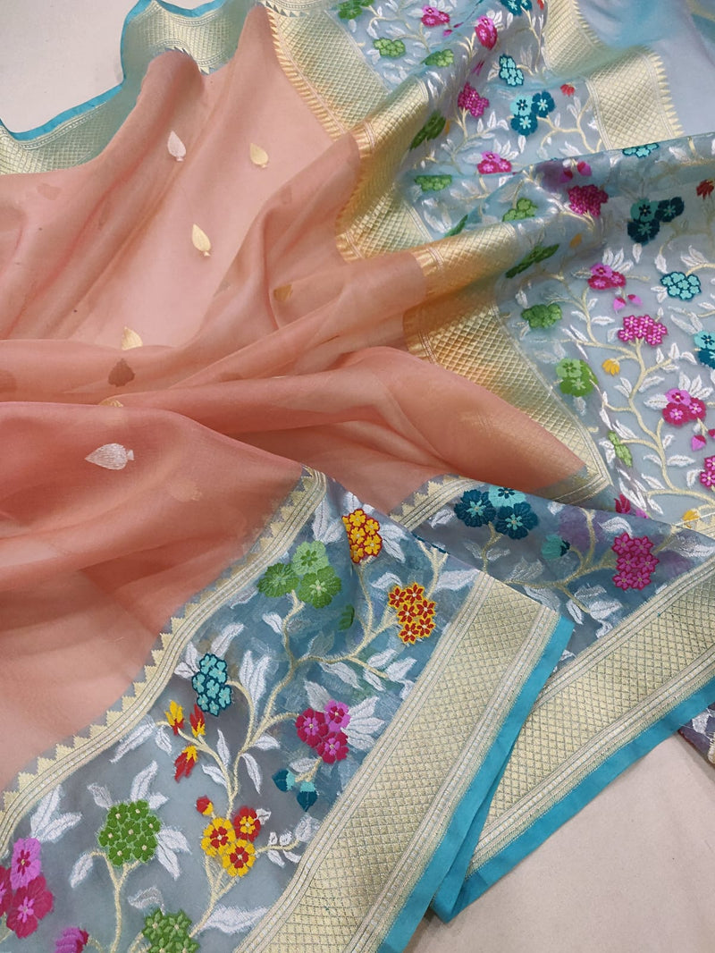 Pure Kora Silk Handwoven Banarasi Saree