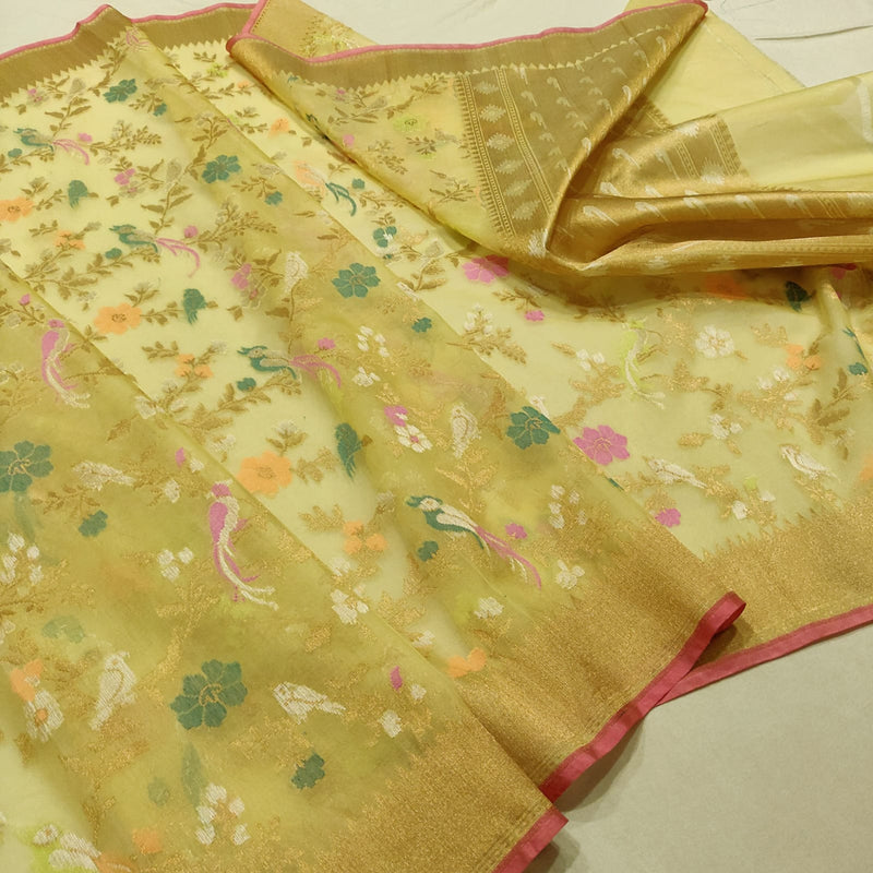 Pure Kora Silk Handwoven Banarasi Saree