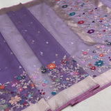 Pure ektara kora Handwoven Banarasi saree