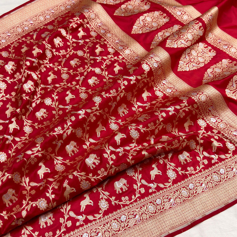 Pure katan silk Handwoven banarasi saree