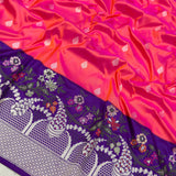 Dual shade pure katan silk Handwoven banarasi saree