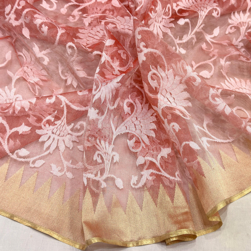 Pure tissue net handwoven Banarasi saree
