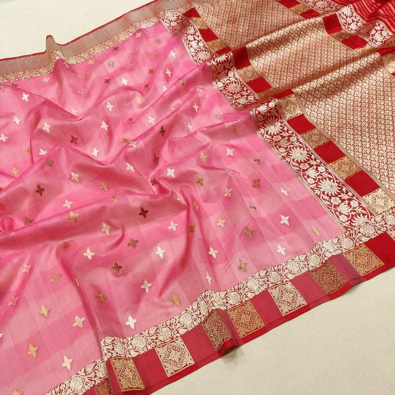 Pure Kora Silk Handwoven Banarasi Saree