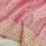 Pink colour Pure Cotton Handwoven Banarasi  Saree