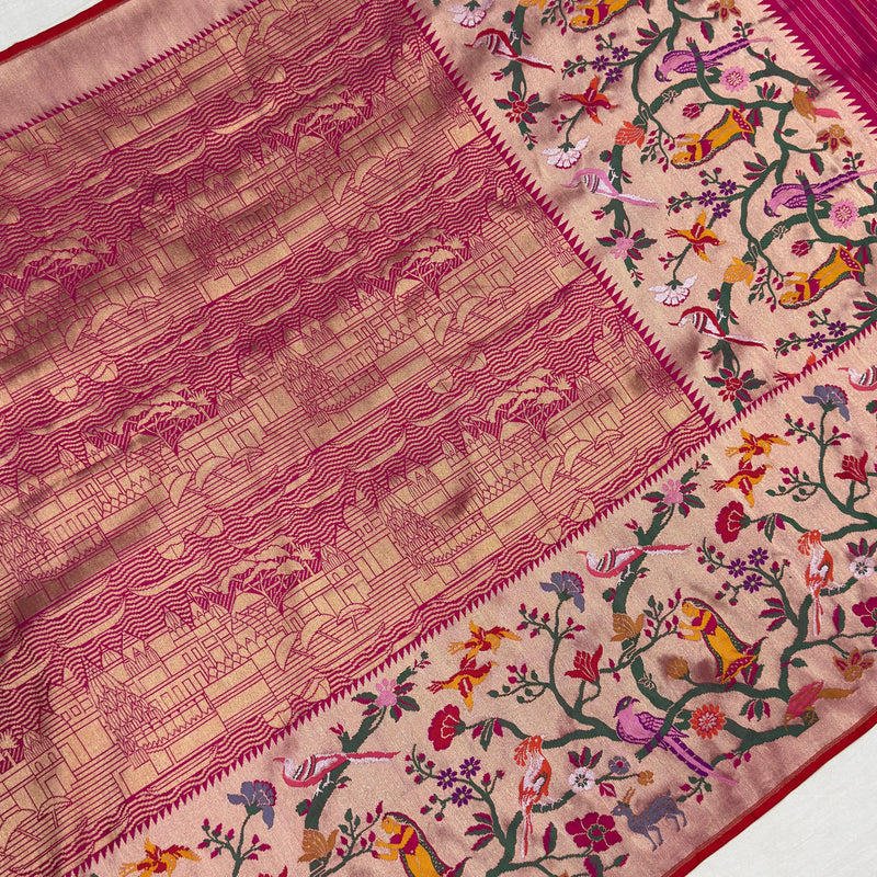 Pure katan silk Handwoven banarasi saree