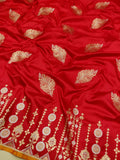 Red Colour Pure Katan Silk Handwoven Banarasi Saree