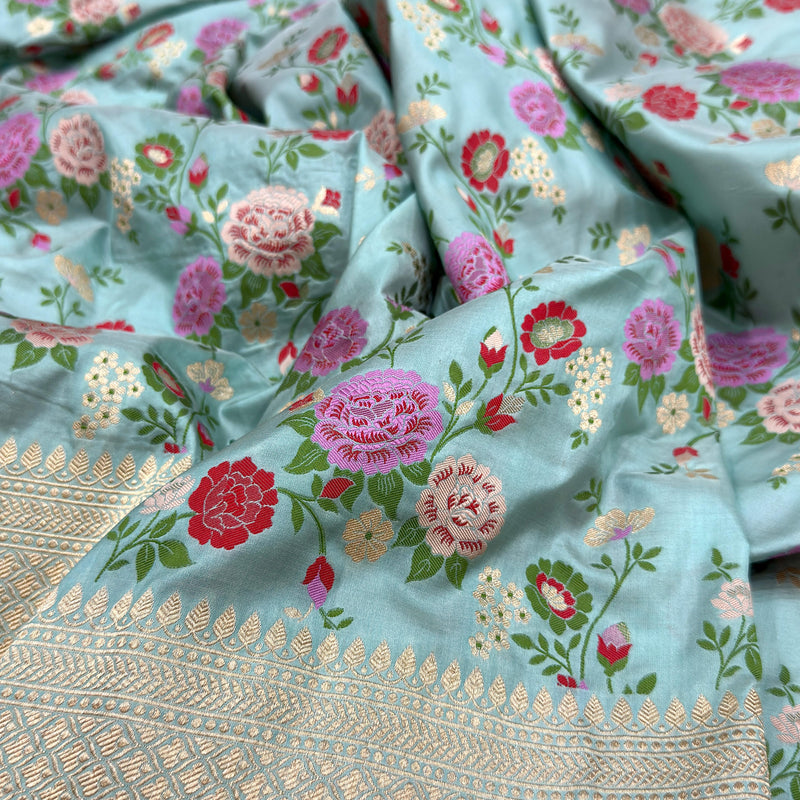 Pure katan silk Handwoven banarasi saree