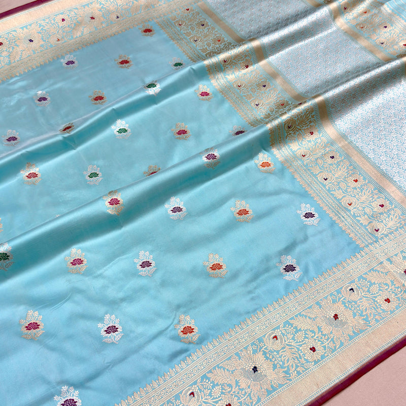 Pure katan silk Handwoven banarasi saree
