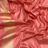 Peacock colour pure kora Handwoven Banarasi saree