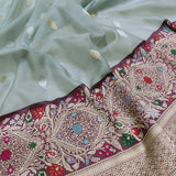 Pure Kora Silk Handwoven Banarasi Saree