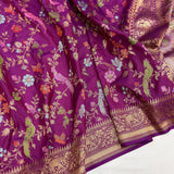 Magenta Color Pure Katan Silk Handwoven Banarasi Saree