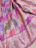 Multicolor  Pure Katan Silk Handwoven Banarasi Rangkat Saree