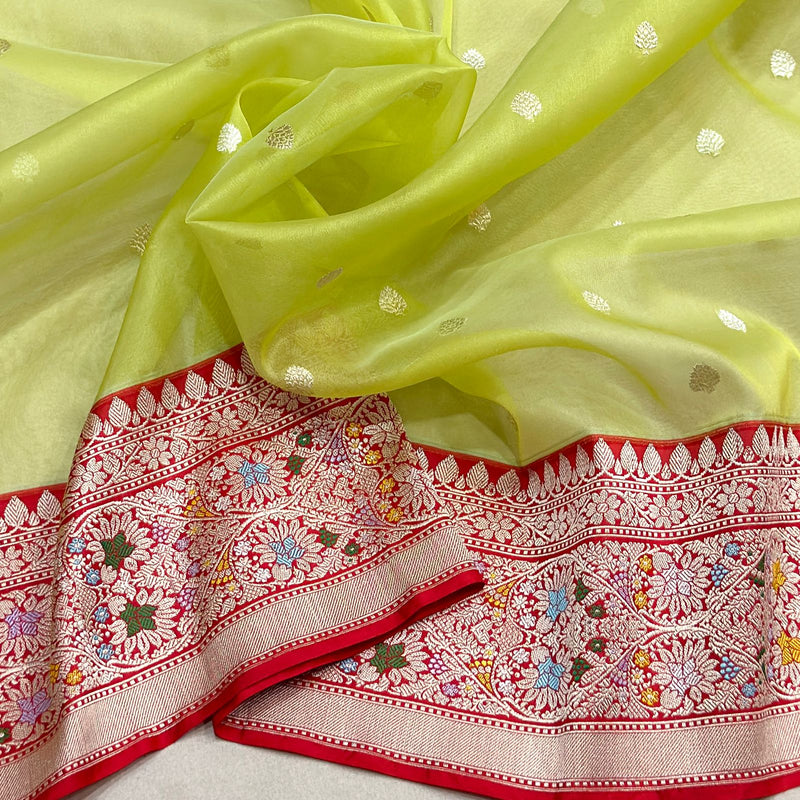 Pure kora Handwoven Banarasi saree