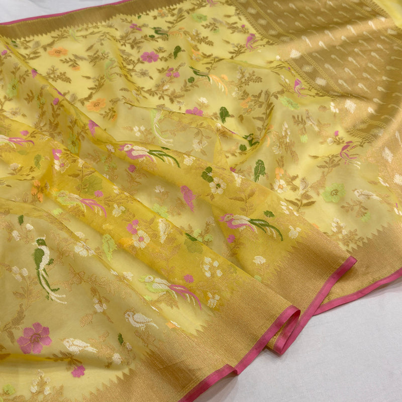 Pure Kora Silk Handwoven Banarasi Saree