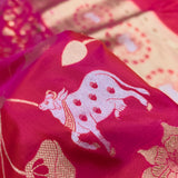 Dual shade pure katan silk Handwoven banarasi saree