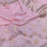 Light pink colour pure katan silk Handwoven banarasi saree