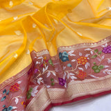 Pure Kora Silk Handwoven Banarasi Saree