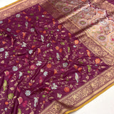 Pure katan silk Handwoven banarasi saree