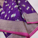 Purple colour Pure Katan Silk Handwoven Banarasi Saree