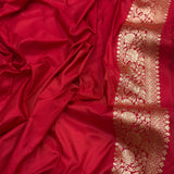Red colour pure mashru silk Handwoven banarasi saree