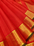 Red colour Pure Katan Silk Handwoven Banarasi Saree