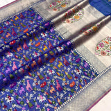 Dual shade pure kora Handwoven banarasi saree