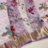 Multicolour pure kora handwoven banarasi saree