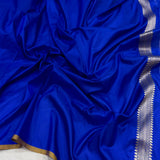 Royal blue colour pure katan silk handwoven banarasi saree