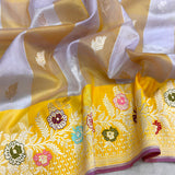 Pure kora Handwoven Banarasi saree