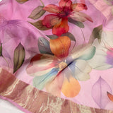 Multicolour pure kora Handwoven Banarasi saree